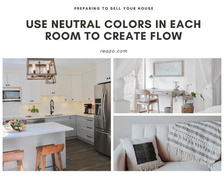 Neutral colors flow from room to room